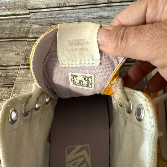 Vans Yellow and White Floral High-Top Sneakers SK8 Hi Platform - Picture 6 of 7